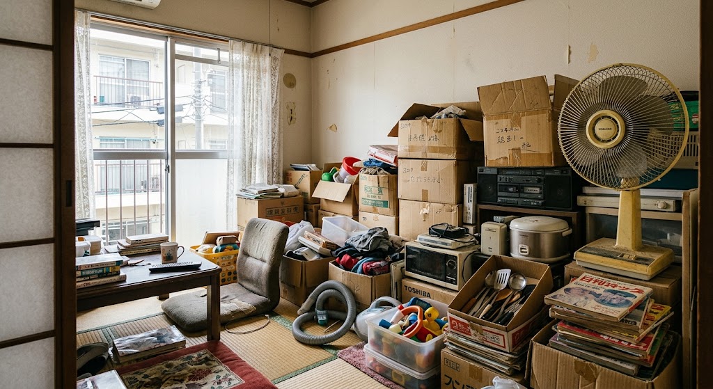 片付け前の部屋